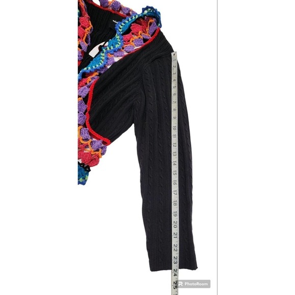 Muchael Simon Y2K Rainbow Crochet Floral Open Cardigan Size… - Picture 5 of 13